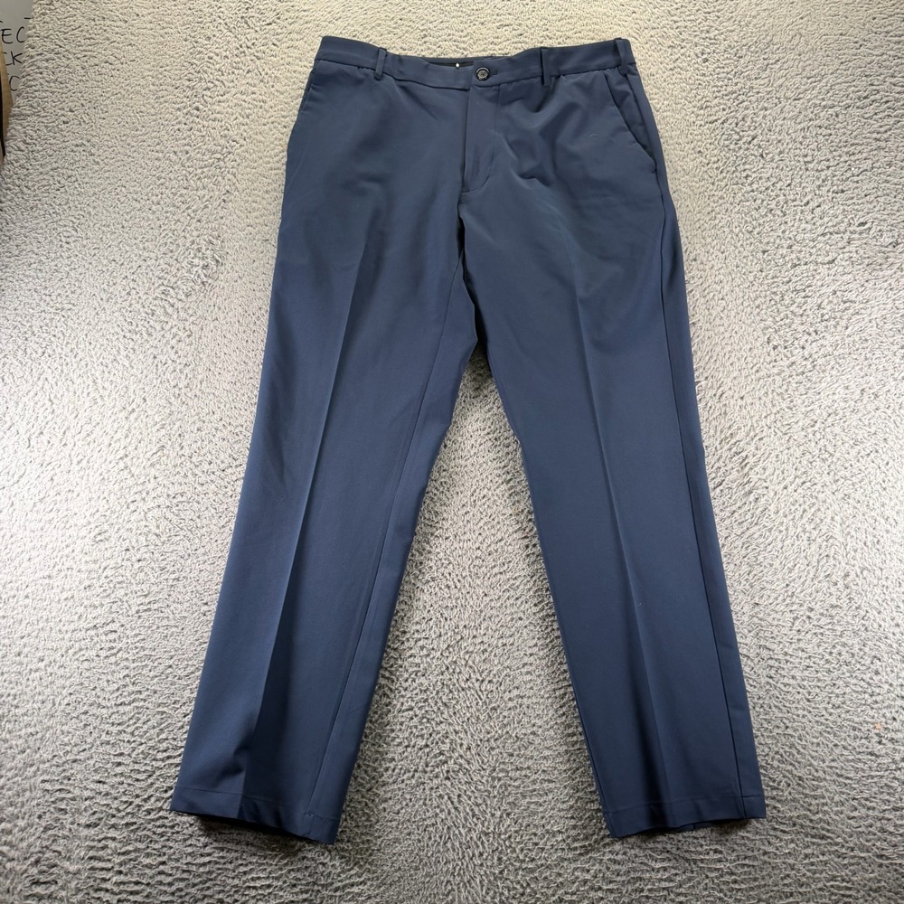 Van Heusen Flex Pant Mens 33x30 Blue Dress Formal‎ Straight Business Career Slim